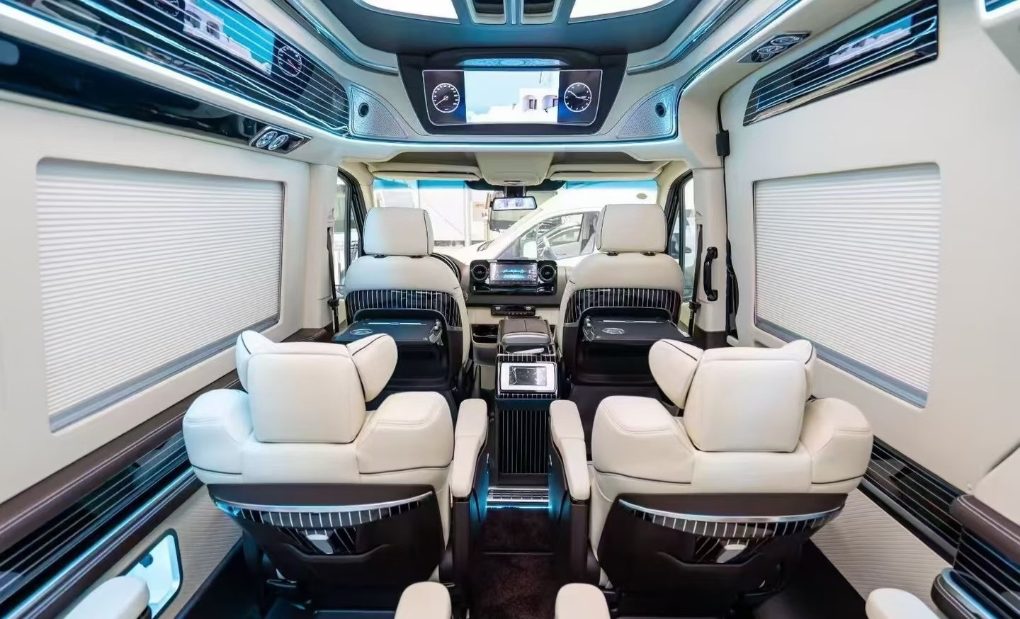 Central aisle and front seating — vehicle conversion reference